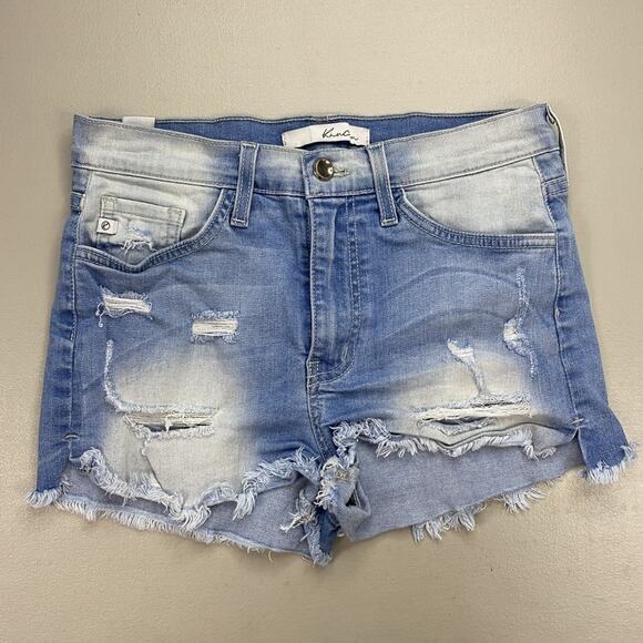 KanCan Pants - KanCan Shorts Womens 26 Distressed Light Wash Denim Mid Rise Frayed Cutoff 26x2